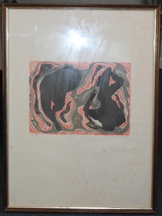 Blair Hughes-Stanton (1902-1981) Night, overall 25 x 18.5in.